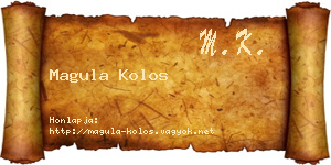 Magula Kolos névjegykártya